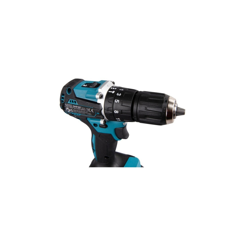 Makita Akku-Schlagbohrschrauber DHP487RAJ, 18Volt(blau/schwarz, 2x Li-Ionen Akku 2,0Ah, MAKPAC)