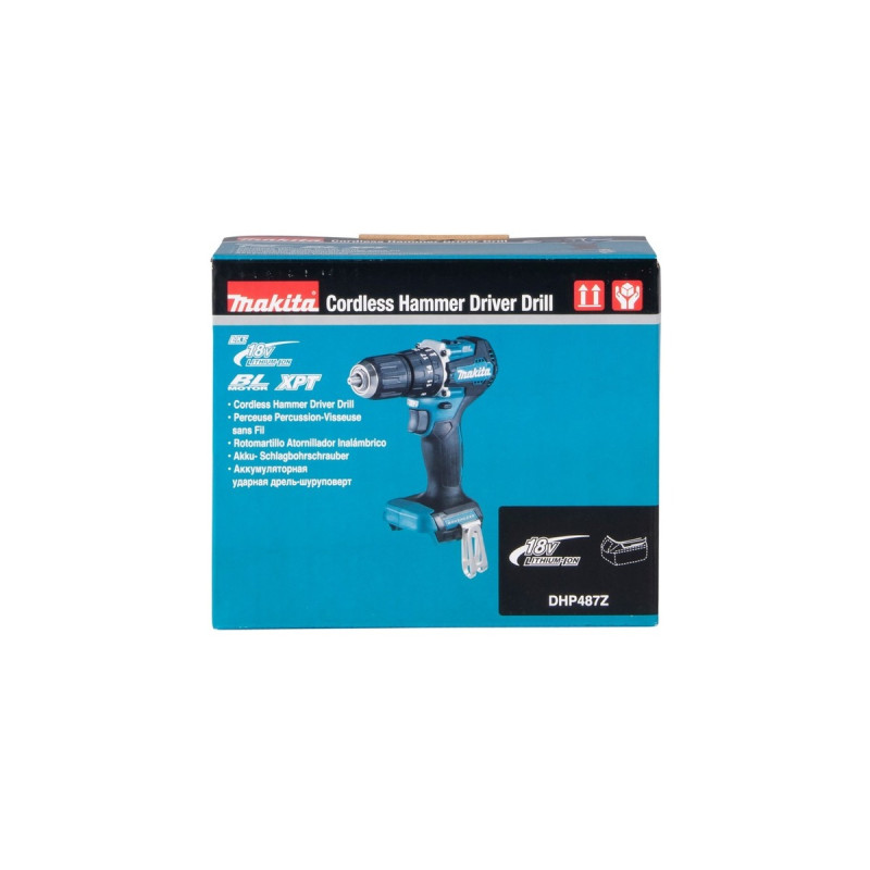 Makita Akku-Schlagbohrschrauber DHP487Z, 18Volt(blau/schwarz, ohne Akku und Ladegerät)