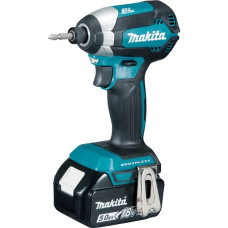 Makita Akku-Schlagschrauber DTD153RTJ, 18 Volt(schwarz/blau, 2x Li-Ionen Akku 5,0Ah, in MAKPAC Gr.2)