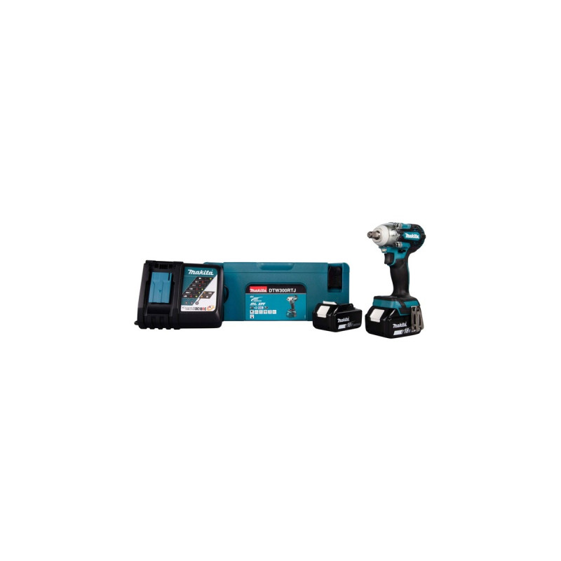Makita Akku-Schlagschrauber DTW300RTJ, 18Volt(blau/schwarz, 2x Li-Ion-Akku 5Ah, im MAKPAC Gr.2)