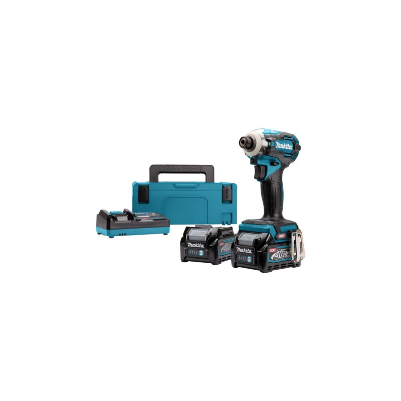 Makita Akku-Schlagschrauber TD001GD201 XGT, 40Volt(blau/schwarz, 2x Li-Ion XGT Akku 2,5Ah, in MAKPAC Gr.2)