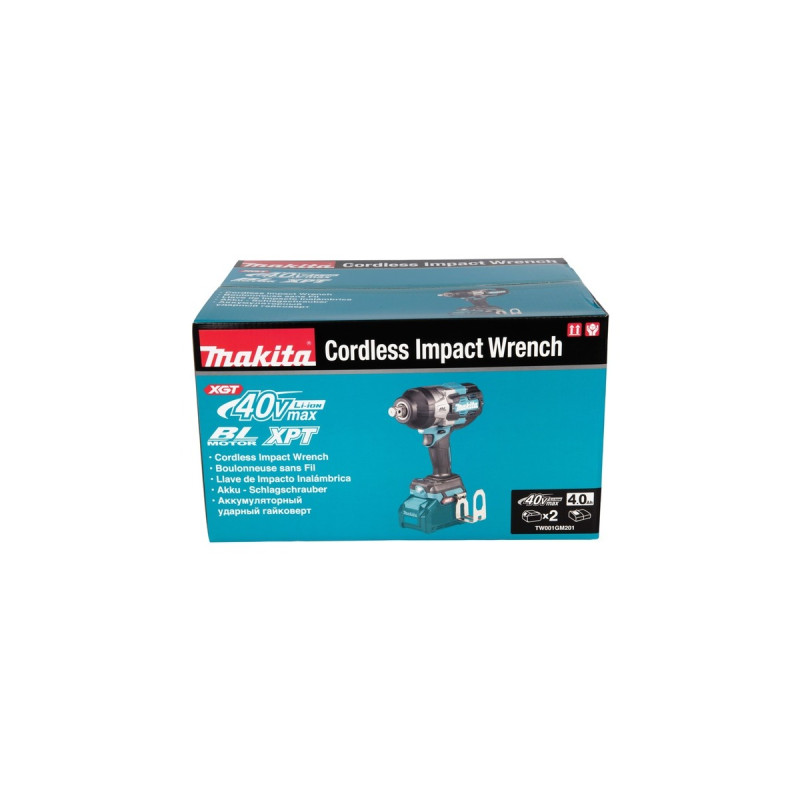 Makita Akku-Schlagschrauber TW001GM201 XGT, 40Volt(blau/schwarz, 2x Li-Ion XGT Akku 4Ah, im Koffer)
