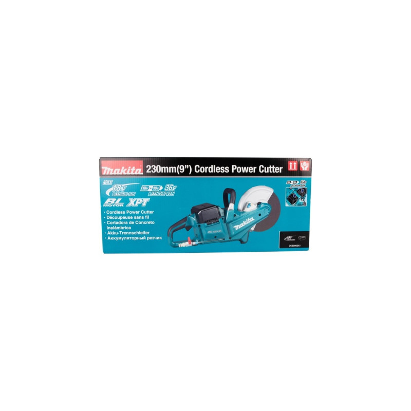 Makita Akku-Trennschleifer DCE090ZX1, 36Volt (2x18V), Trennmaschine(blau, ohne Akku und Ladegerät)