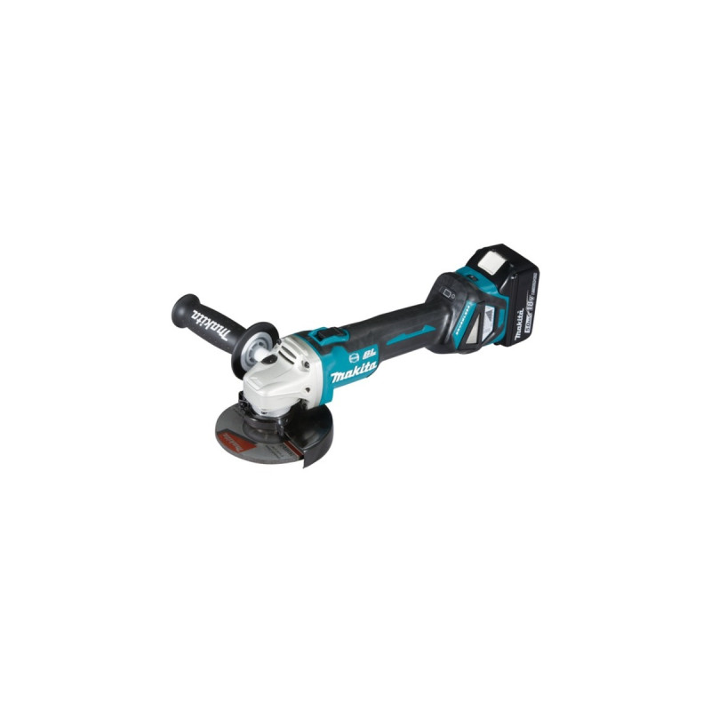 Makita Akku-Winkelschleifer DGA513RTJ, 18Volt(blau/schwarz, 2x Li-Ionen-Akku 5,0Ah, im MAKPAC Gr.2)