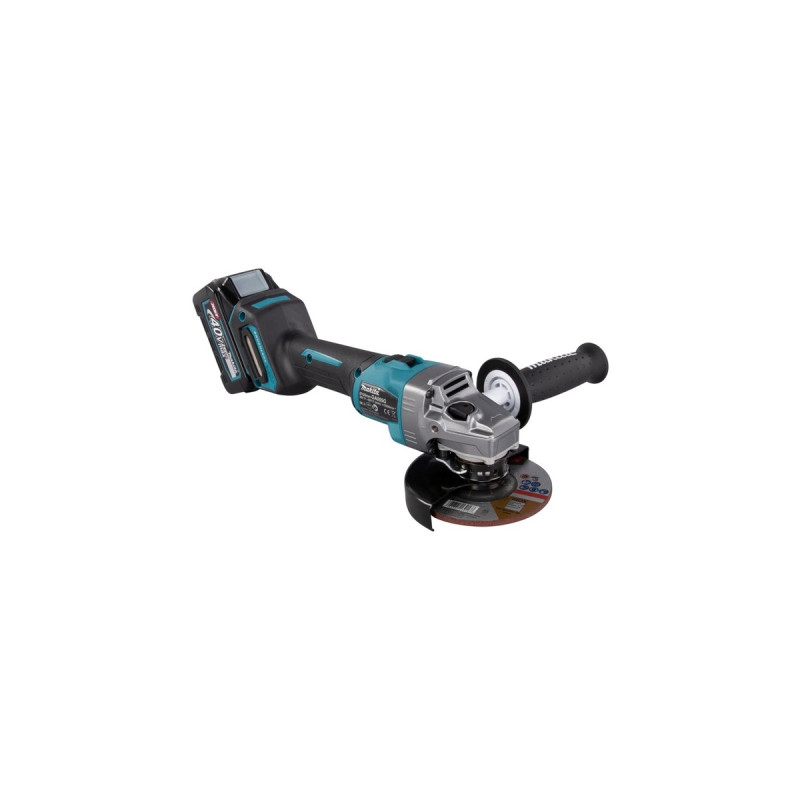 Makita Akku-Winkelschleifer GA005GM201 XGT, 40Volt(blau/schwarz, 2x Li-Ion XGT Akku 4,0Ah, MAKPAC Gr.4)