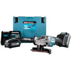 Makita Akku-Winkelschleifer GA013GM201 XGT, 40Volt(blau/schwarz, 2x Li-Ion XGT Akku 4,0Ah, MAKPAC Gr.4)