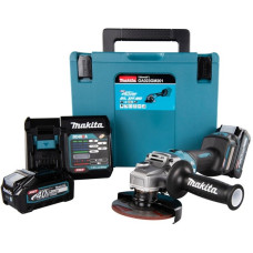 Makita Akku-Winkelschleifer GA023GM201 XGT, 40Volt(blau/schwarz, 2x Li-Ion XGT Akku 4,0Ah, MAKPAC)