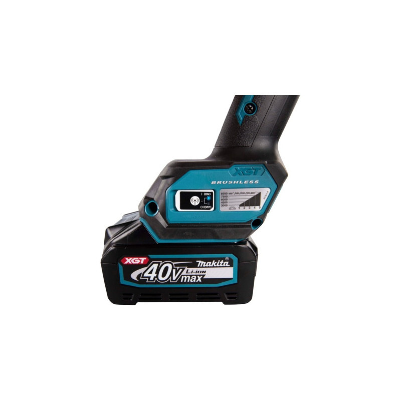 Makita Akku-Winkelschleifer GA023GM201 XGT, 40Volt(blau/schwarz, 2x Li-Ion XGT Akku 4,0Ah, MAKPAC)