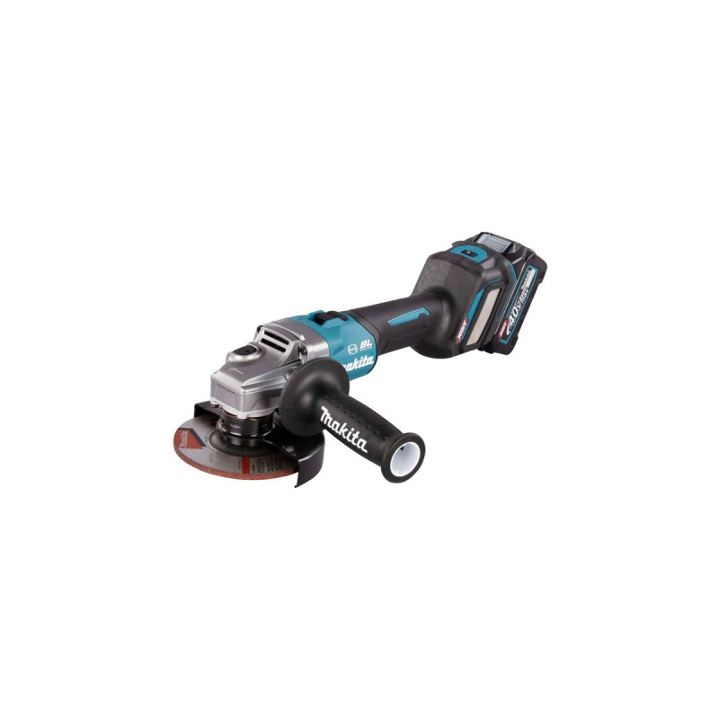 Makita Akku-Winkelschleifer GA023GM201 XGT, 40Volt(blau/schwarz, 2x Li-Ion XGT Akku 4,0Ah, MAKPAC)
