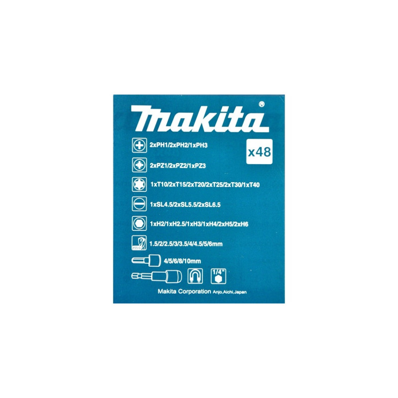 Makita Bohrer- & Bit-Satz B-36192, 48-teilig