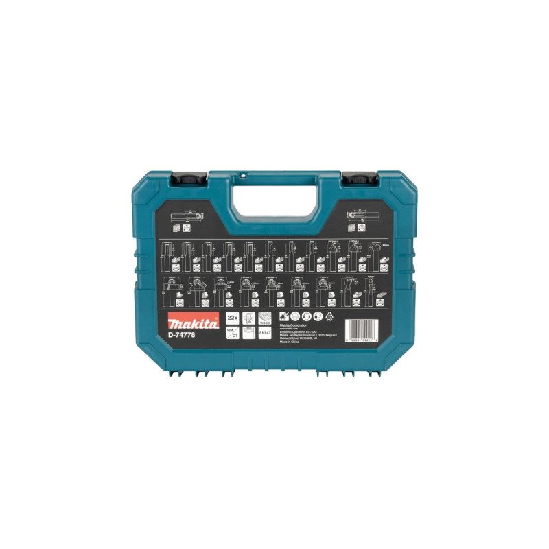Makita Fräser-Set D-74778, 22-teilig(8mm Schaft)