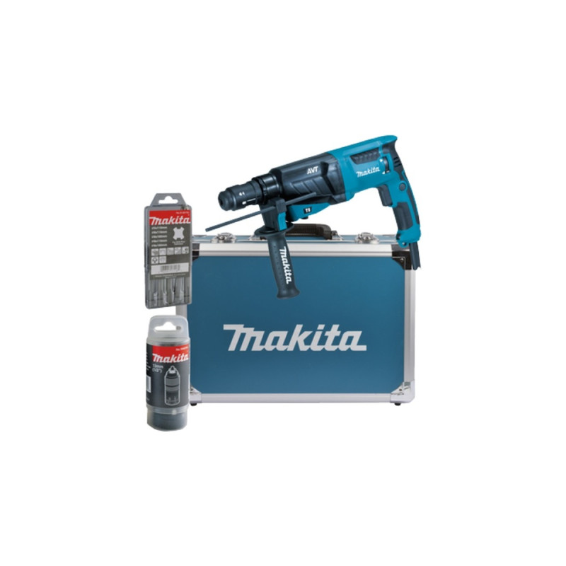 Makita Kombihammer HR2631FT13, Bohrhammer(blau/schwarz, Alukoffer, 800 Watt)