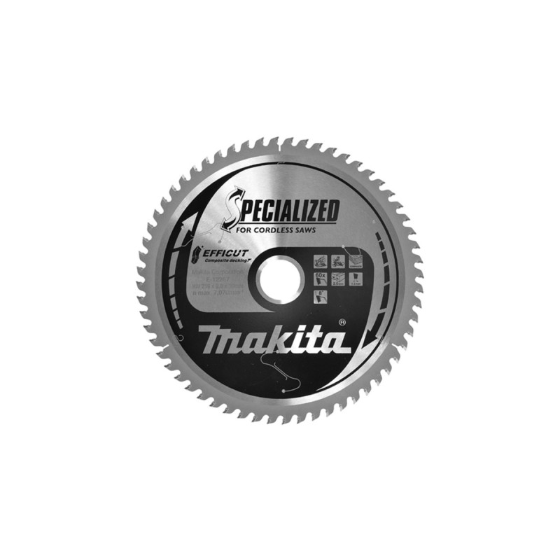 Makita Kreissägeblatt EFFICUT E-12267, Ø 216mm, 60Z(Bohrung 30mm, für Akku-Kapp- & Gehrungssägen)