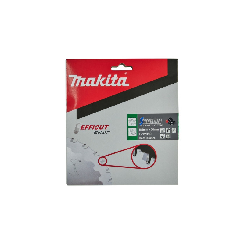 Makita Kreissägeblatt EFFICUT E-12859, Ø 185mm, 45Z(Bohrung 30mm, für Akku-Metallsägen)