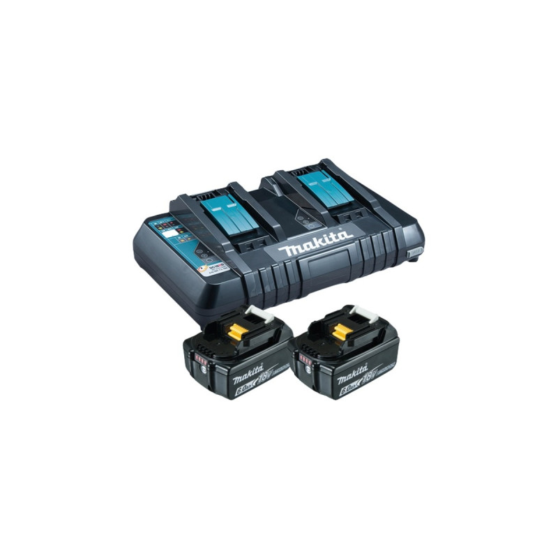Makita Power Source Kit 18V 6Ah, Set(schwarz, 2x Akku BL1860B, 1x Ladegerät DC18RD)