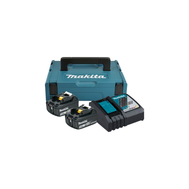 Makita Power Source Kit 197952-5, 18Volt, Ladegerät(MAKPAC Gr.1, 2x Li-Ionen Akku 3Ah)