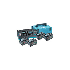 Makita Power Source-Kit 40V max., Set(schwarz/blau, 4x Akku BL4050F, 1x Schnellladegerät DC40RB)