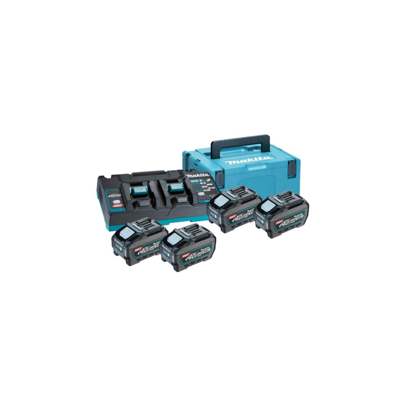 Makita Power Source-Kit 40V max., Set(schwarz/blau, 4x Akku BL4050F, 1x Schnellladegerät DC40RB)