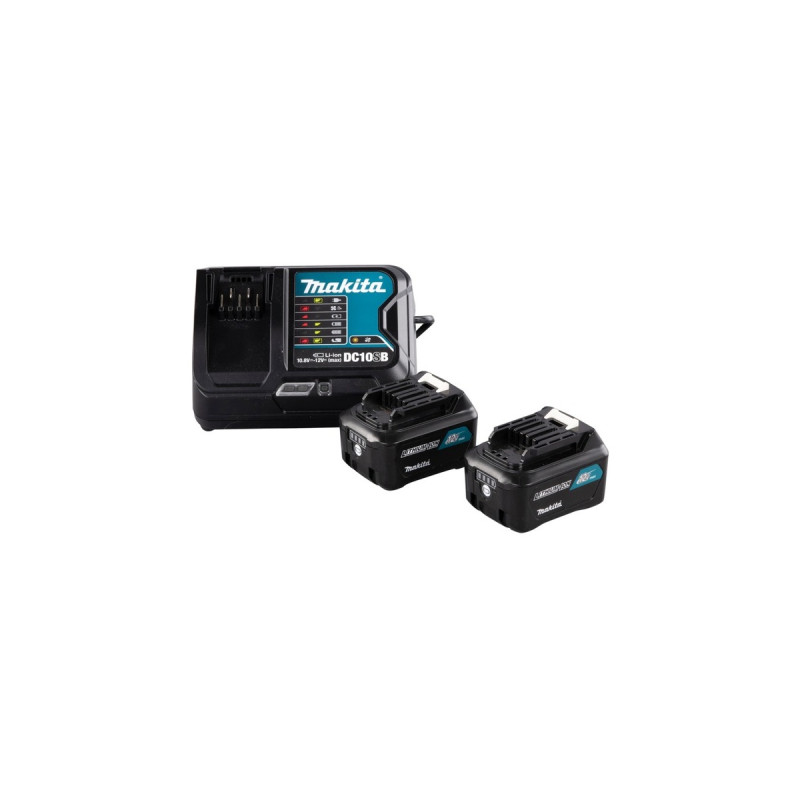 Makita Power Source Kit Li 12V 4Ah, Set(schwarz/blau, 2x Akku BL1041B, 1x Schnellladegerät DC10SB)