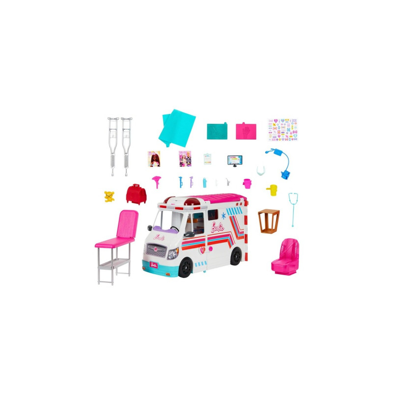 Mattel Barbie 2-in-1 Krankenwagen Spielset, Spielfahrzeug