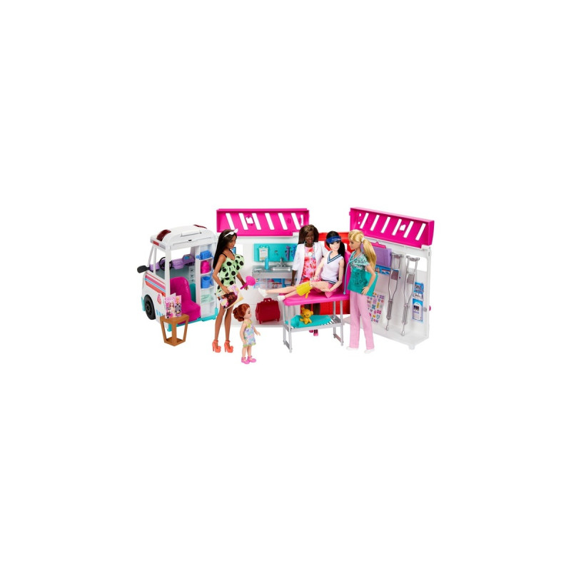 Mattel Barbie 2-in-1 Krankenwagen Spielset, Spielfahrzeug