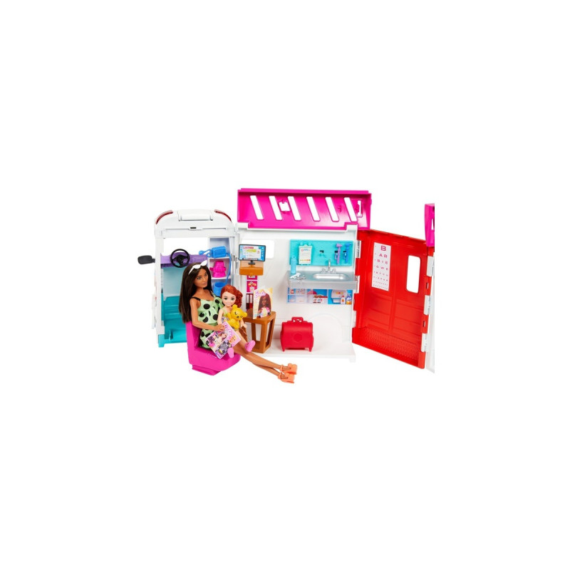 Mattel Barbie 2-in-1 Krankenwagen Spielset, Spielfahrzeug