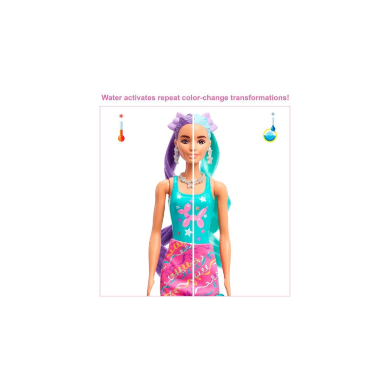 Mattel Barbie Color Reveal Glitzer! Haarwechsel Puppe Glitzerviolett mit 25 Überraschungen