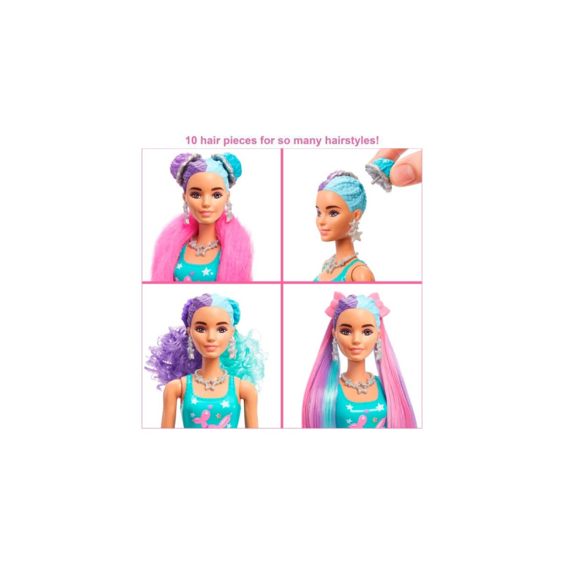 Mattel Barbie Color Reveal Glitzer! Haarwechsel Puppe Glitzerviolett mit 25 Überraschungen