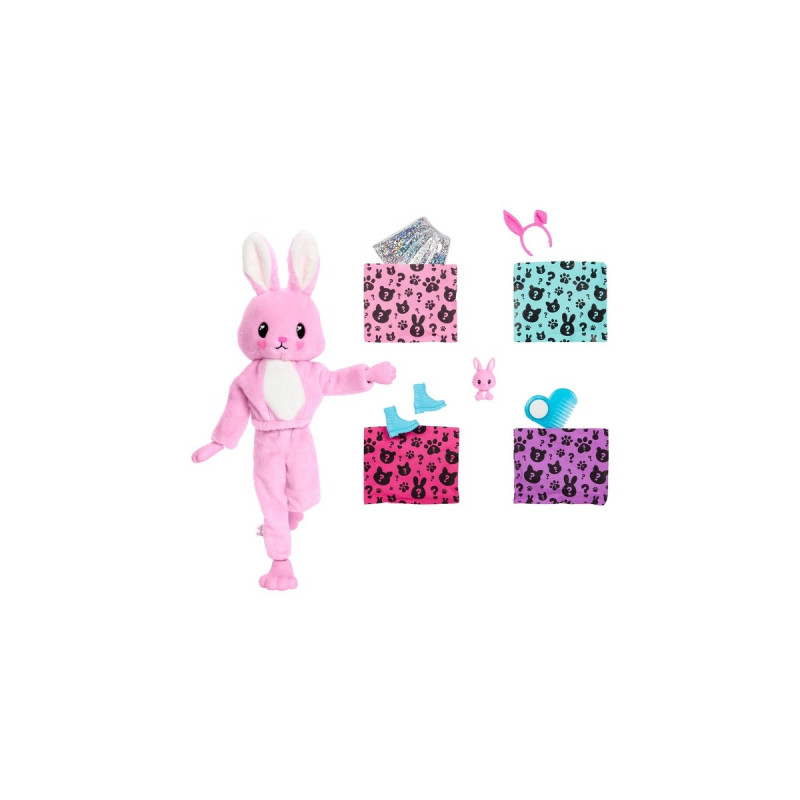 Mattel Barbie Cutie Reveal Puppe mit Hasen-Plüschkostüm und 10 Überraschungen