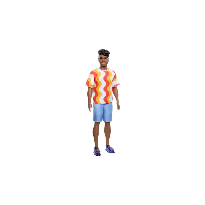 Mattel Barbie Fashionista Ken-Puppe mit rotem und orangenem Hemd