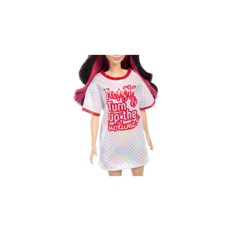 Mattel Barbie Fashionistas-Puppe mit weißem T-Shirt-Kleid