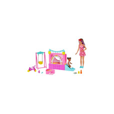 Mattel Barbie Skipper Babysitters Inc. Hüpfburg mit Skipper, Kleinkind und Zubehör, Kulisse