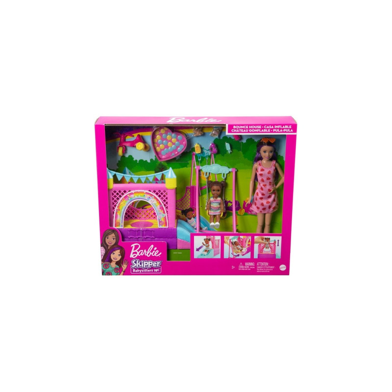 Mattel Barbie Skipper Babysitters Inc. Hüpfburg mit Skipper, Kleinkind und Zubehör, Kulisse