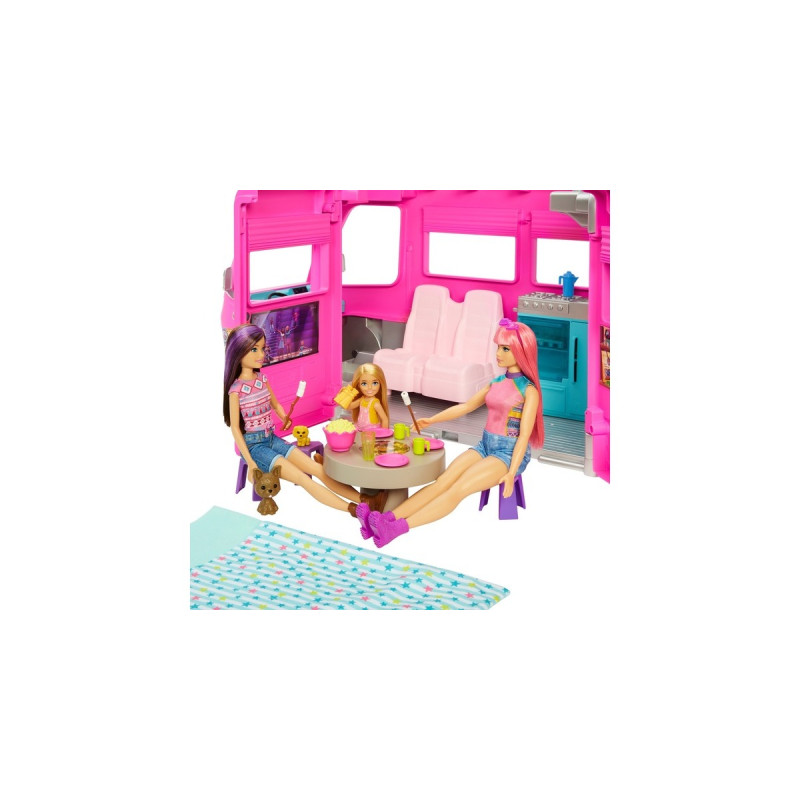 Mattel Barbie Super Abenteuer-Camper mit Zubehör, Spielfahrzeug