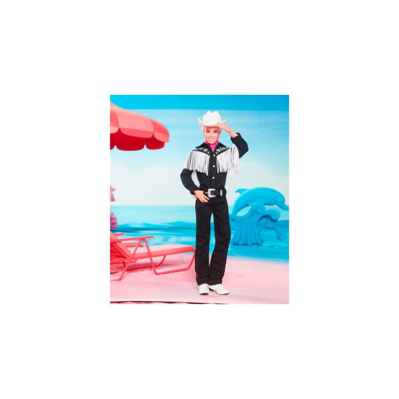 Mattel Barbie The Movie - Ken-Sammelpuppe mit schwarzem Cowboy-Outfit