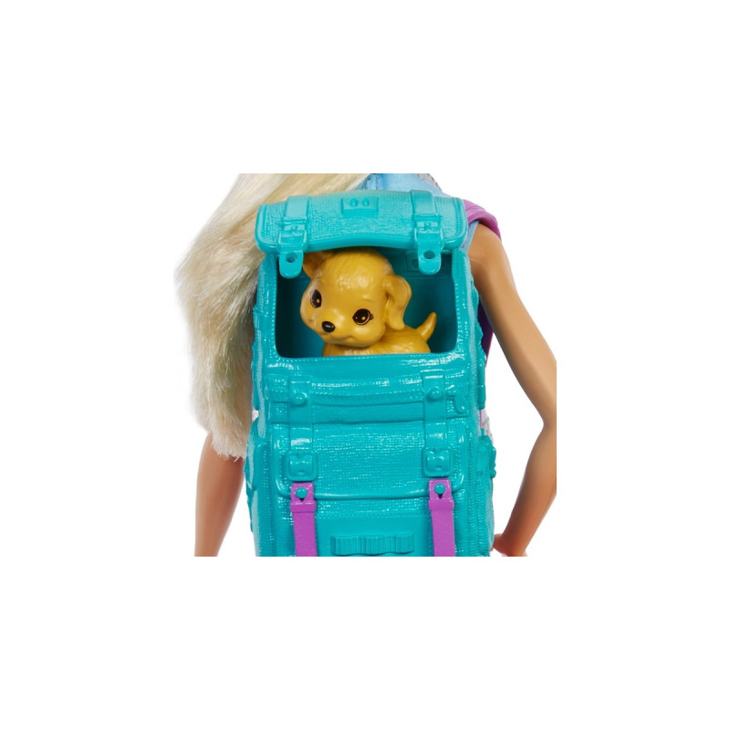 Mattel Barbie “It takes two! Camping” Spielset mit Malibu Puppe, Hündchen und Accessoires