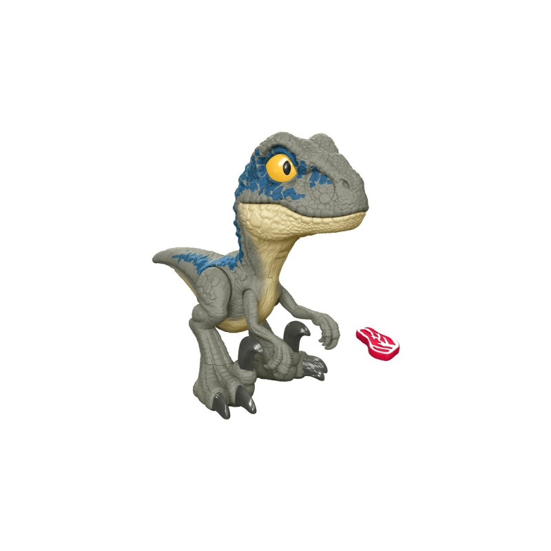 Mattel Jurassic World Mega Roar Velociraptor Blue, Spielfigur