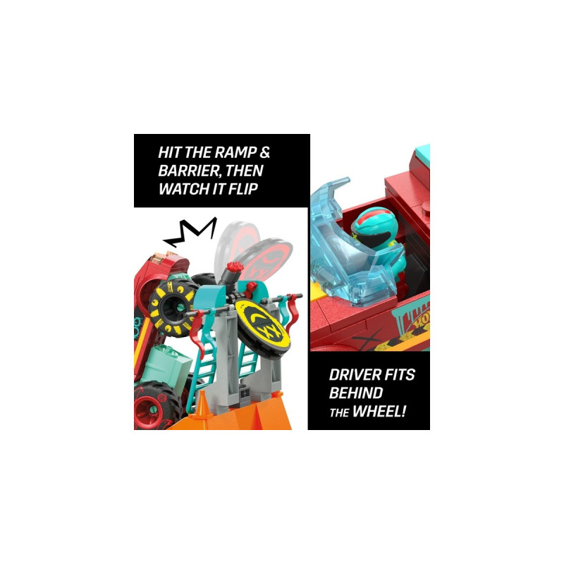 Mattel MEGA Hot Wheels Monster Trucks Demo Derby Extreme-Stunt Set, Konstruktionsspielzeug
