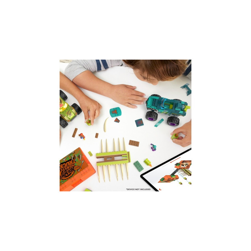 Mattel MEGA Hot Wheels Monster Trucks Mega-Wrex Knochen Crash Stuntbahn, Konstruktionsspielzeug