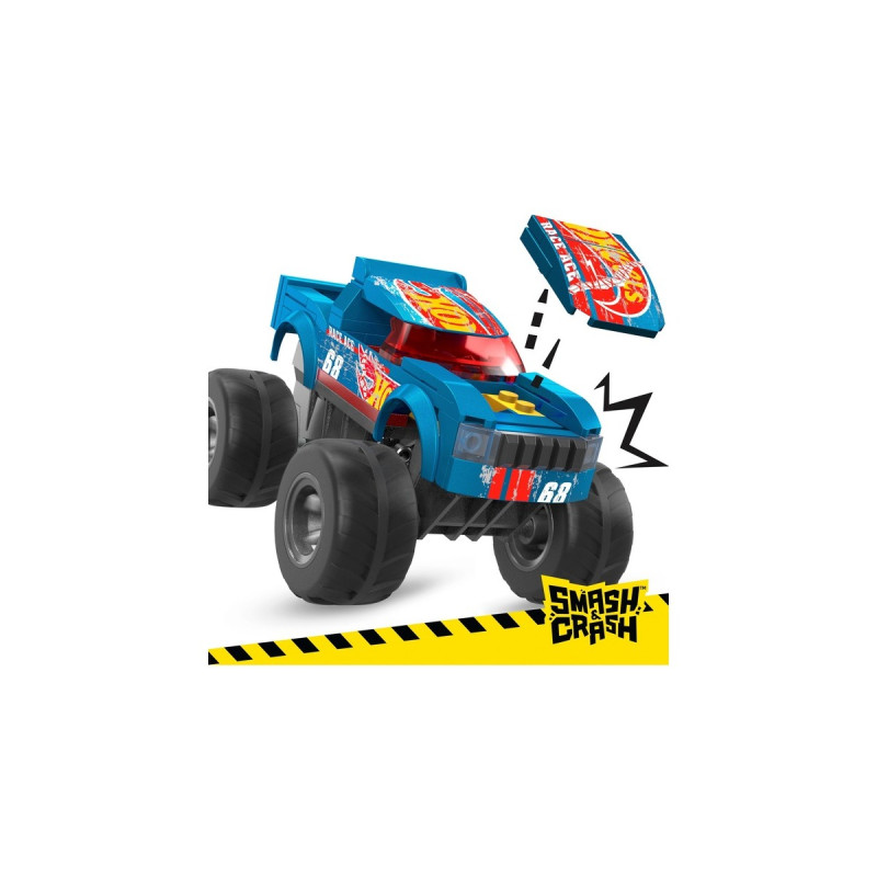 Mattel MEGA Hot Wheels Smash-und-Crash Race Ace Monster Truck, Konstruktionsspielzeug