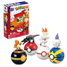 Mattel MEGA Pokémon 4 Feuer-Typ Pokémon Sets, Konstruktionsspielzeug