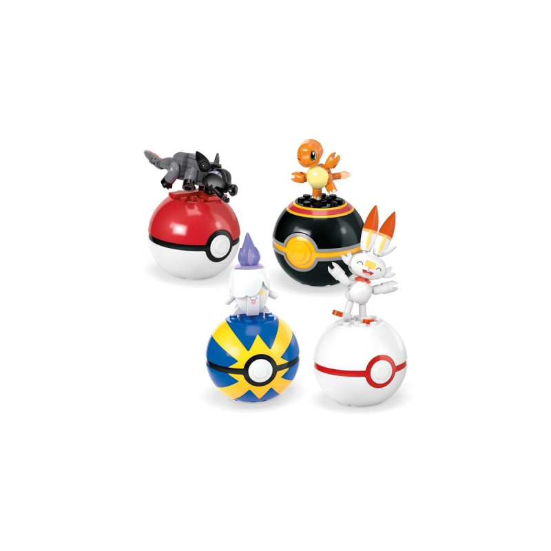 Mattel MEGA Pokémon 4 Feuer-Typ Pokémon Sets, Konstruktionsspielzeug