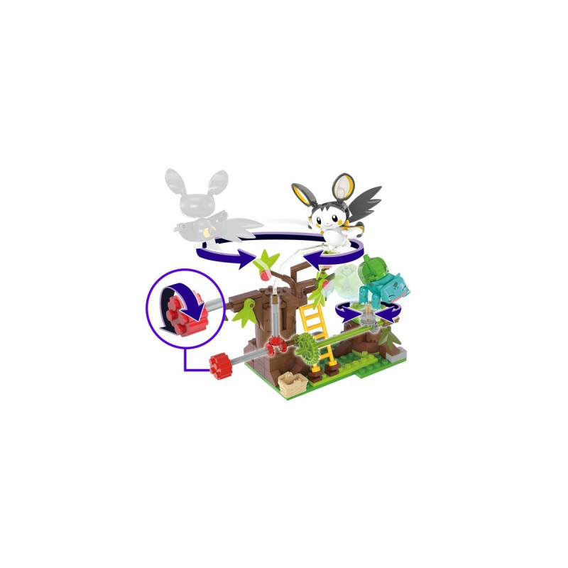 Mattel MEGA Pokémon Emolgas und Bisasams bezaubernde Wälder, Konstruktionsspielzeug