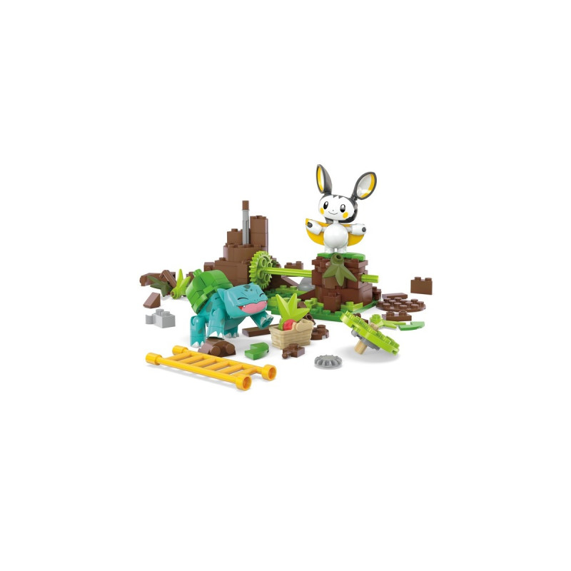 Mattel MEGA Pokémon Emolgas und Bisasams bezaubernde Wälder, Konstruktionsspielzeug