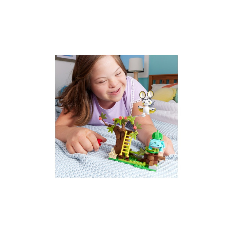 Mattel MEGA Pokémon Emolgas und Bisasams bezaubernde Wälder, Konstruktionsspielzeug