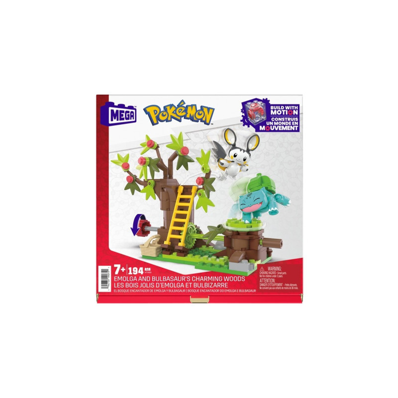 Mattel MEGA Pokémon Emolgas und Bisasams bezaubernde Wälder, Konstruktionsspielzeug