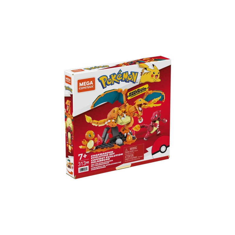 Mattel MEGA Pokémon Glumanda Evolution Set, Konstruktionsspielzeug