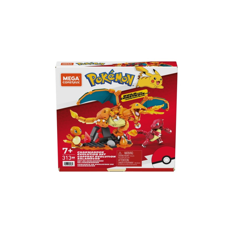 Mattel MEGA Pokémon Glumanda Evolution Set, Konstruktionsspielzeug