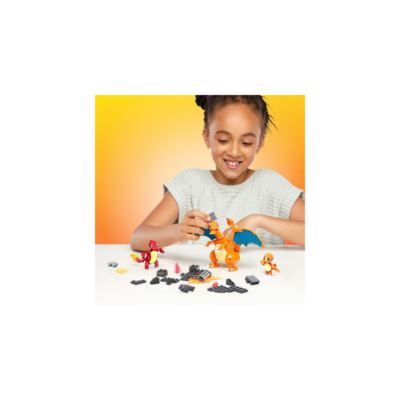 Mattel MEGA Pokémon Glumanda Evolution Set, Konstruktionsspielzeug