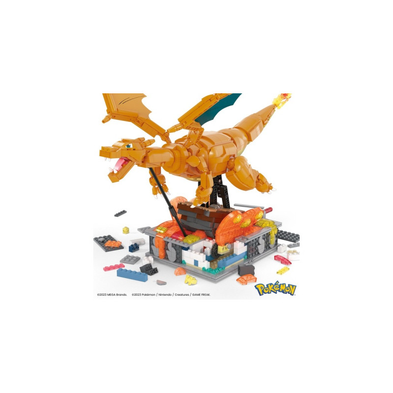 Mattel MEGA Pokémon Motion Glurak bewegliches Bauset, Konstruktionsspielzeug